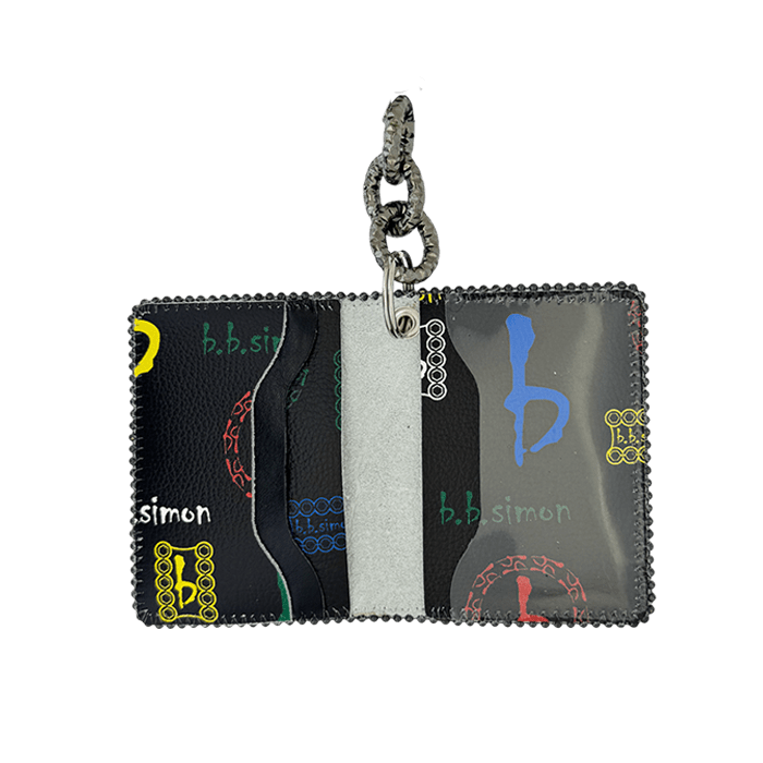 b.b. Simon Chain Wallet- Small bb Pattern Black / Citrine - Dudes Boutique