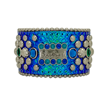 b.b. Simon Trojan Cuff Iridescent Blue Python Bracelet - Dudes Boutique