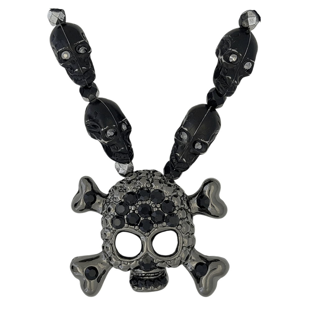 b.b. Simon Skull N Crossbones Nightmare Necklace – Black/Jet - Dudes Boutique