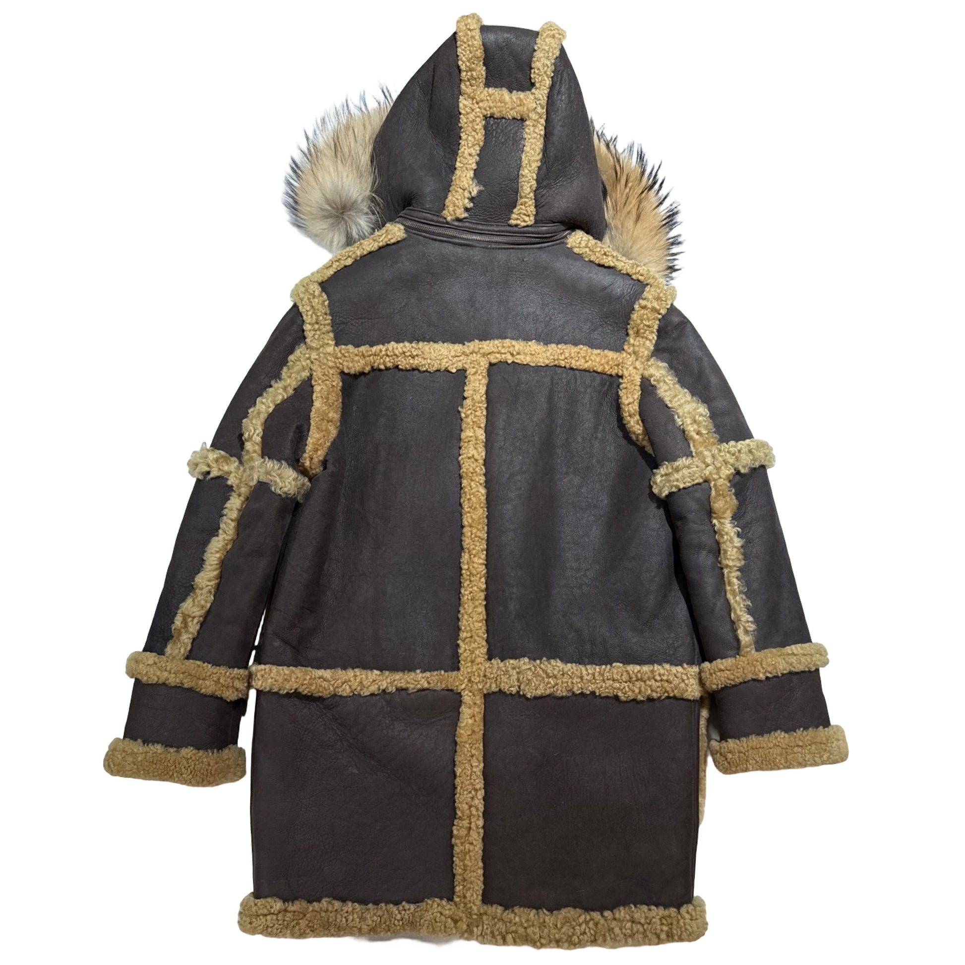 Kashani Men's Brown Shearling Toggle Coat - Dudes Boutique