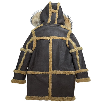 Kashani Men's Brown Shearling Toggle Coat - Dudes Boutique