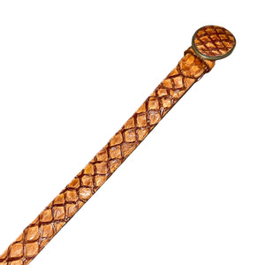 Los Altos Cognac Full Skin Pirarucu Fish Belt - Dudes Boutique