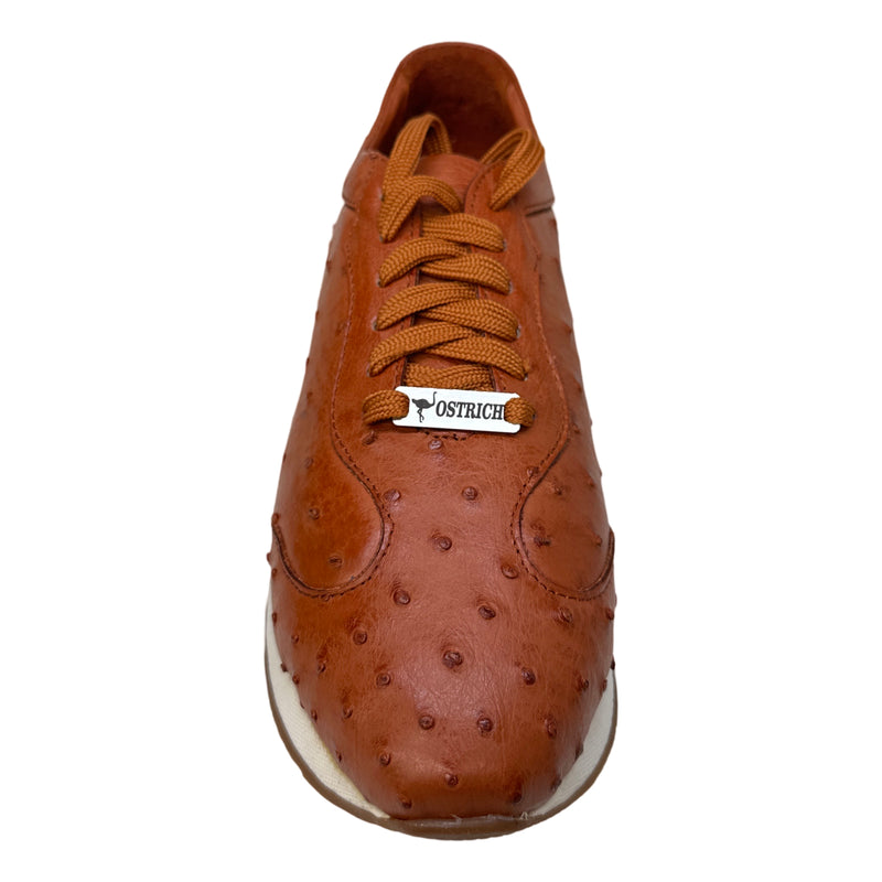 Safari Cognac Ostich Quill Dress Sneakers - Dudes Boutique