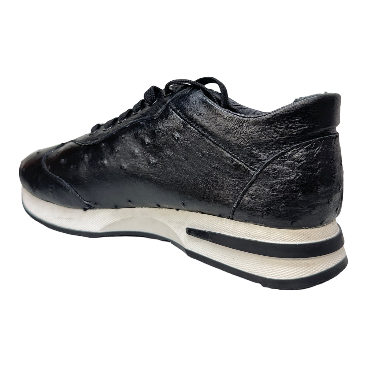 Safari Black Ostich Quill Dress Sneakers - Dudes Boutique