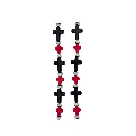 b.b. Simon Rounded Cross Necklace –Red/Black-Lt.Siam-SF - Dudes Boutique