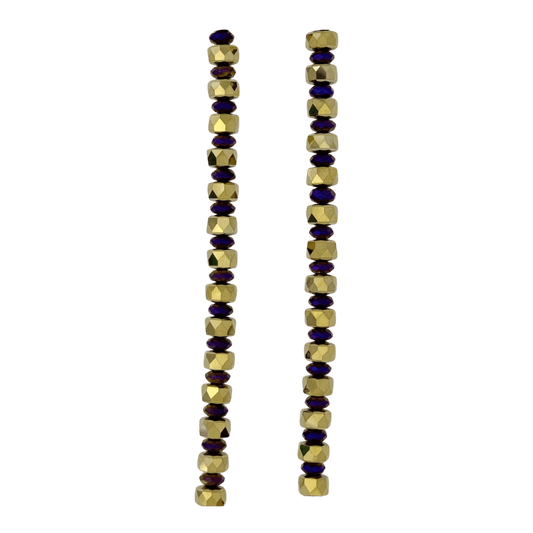 b.b. Simon Heart Crystal Necklace –Purple/Amethyst-Gold - Dudes Boutique