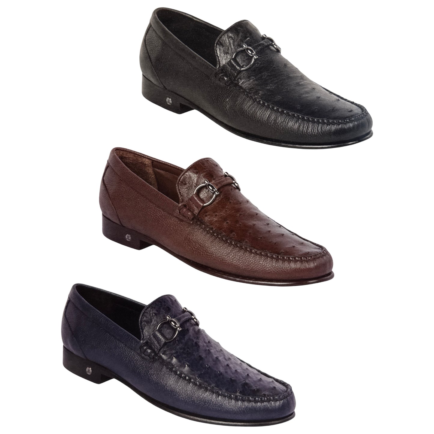 Lombardy Men's Ostrich Quill / Calfskin Bit Loafers - Dudes Boutique