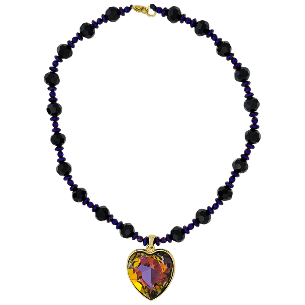 b.b. Simon Heart Crystal Necklace –Volcano-Gold - Dudes Boutique