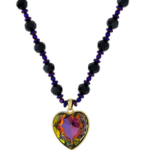 b.b. Simon Heart Crystal Necklace –Volcano-Gold - Dudes Boutique