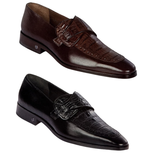 Lombardy Caiman Belly & Calfskin Monkstrap Dress Shoe - Dudes Boutique