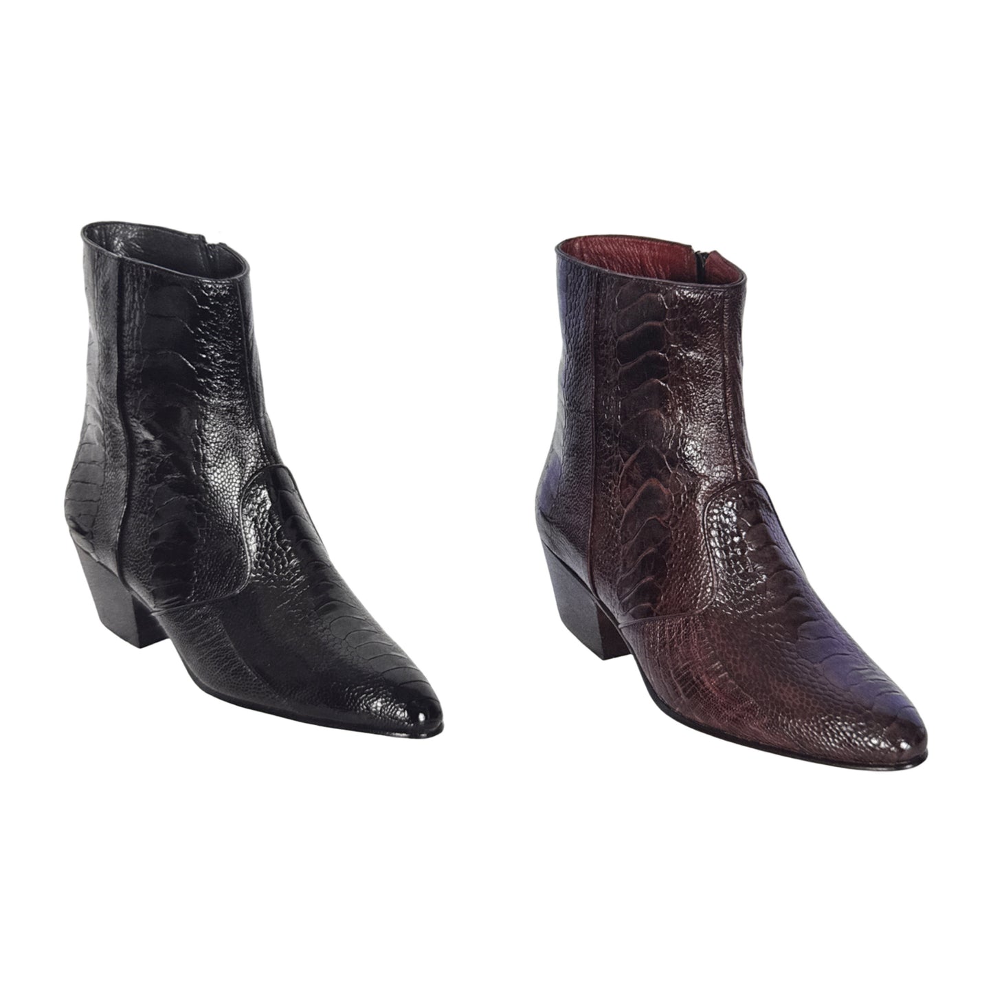 Los Altos Full Ostrich Leg Zipper Dress Boots - Dudes Boutique