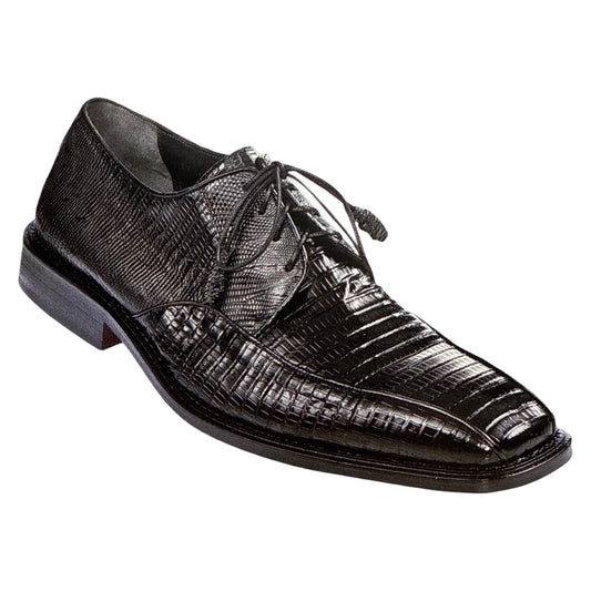 Los Altos Black All Over Lizard Derby Dress Shoes - Dudes Boutique
