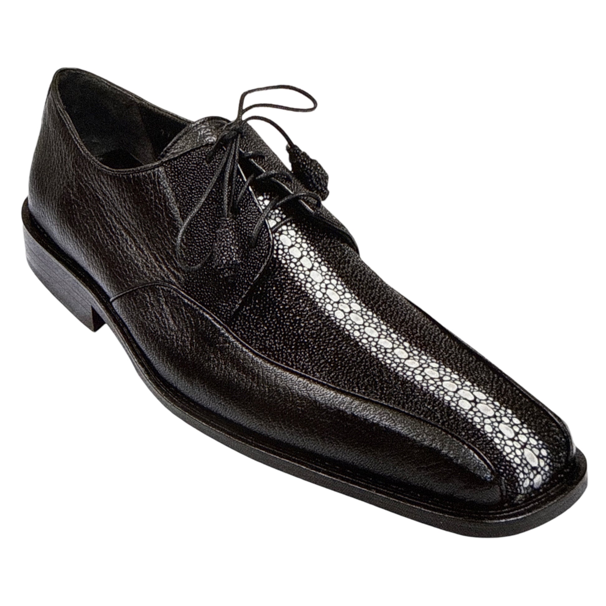 Los Altos Black Rowstone Stingray Derby Dress Shoes - Dudes Boutique
