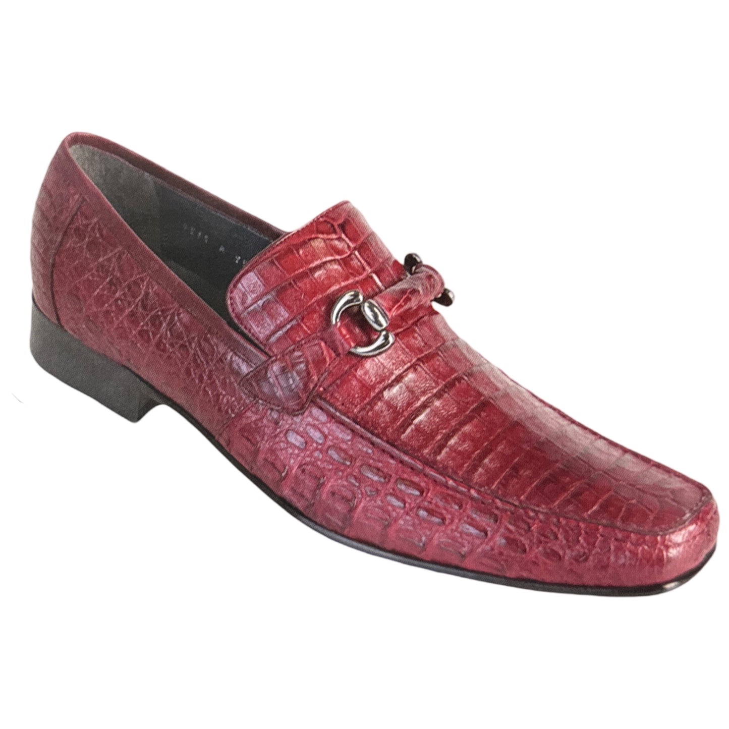 Los Altos All-Over Burgundy Crocodile Belly Loafers - Dudes Boutique