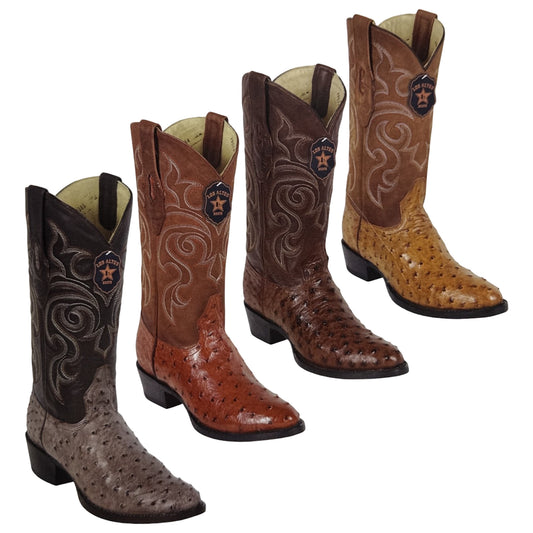 Los Altos Rustic Ostrich Quill Round Toe Boots - Dudes Boutique