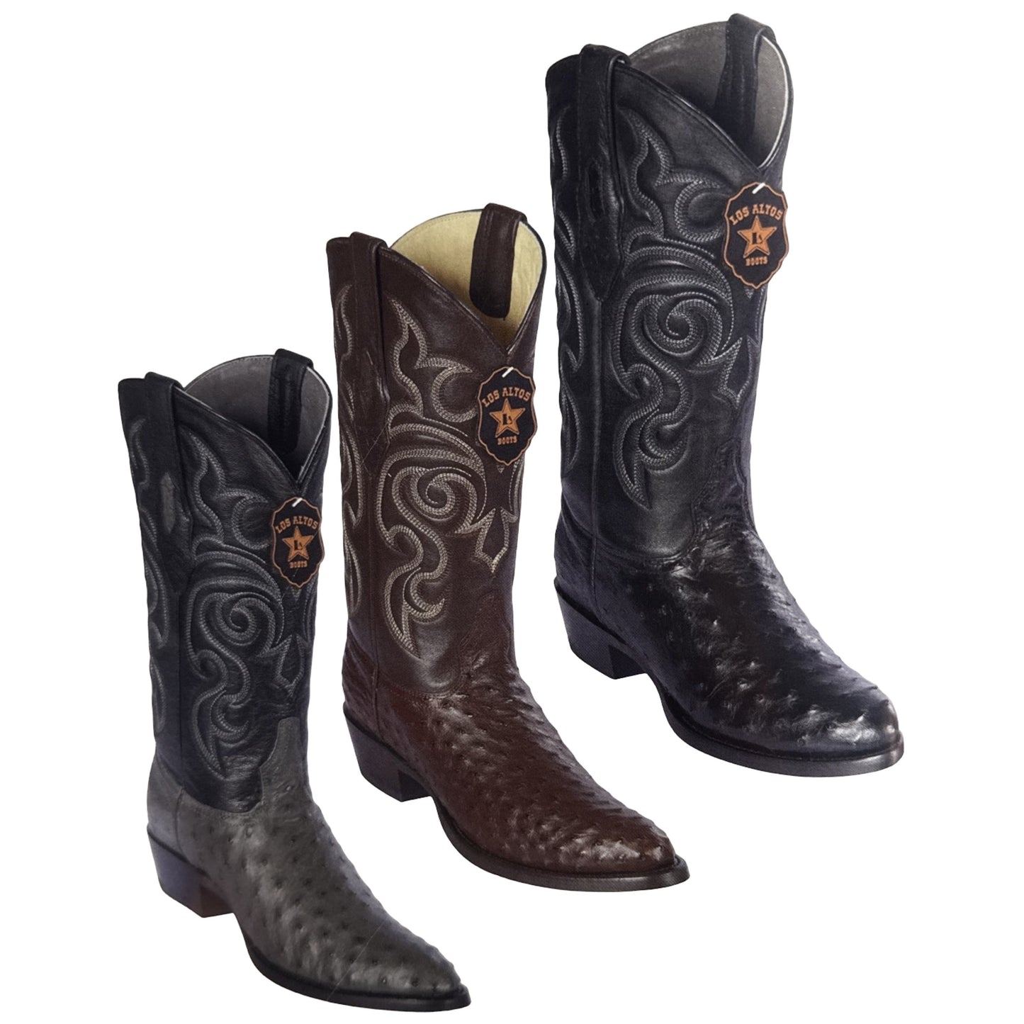 Los Altos Ostrich Quill Round Toe Boots - Dudes Boutique