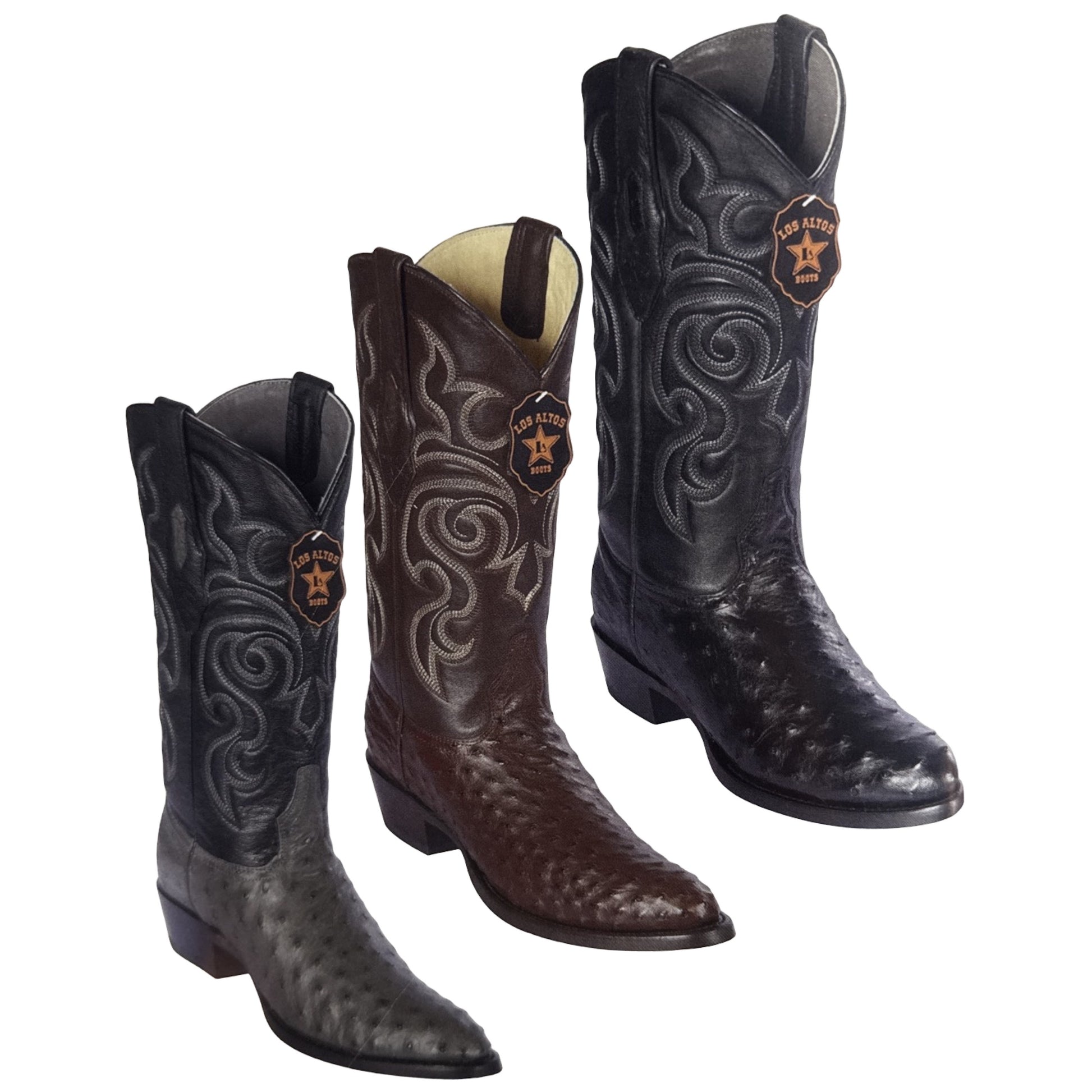 Los Altos Ostrich Quill Round Toe Boots - Dudes Boutique