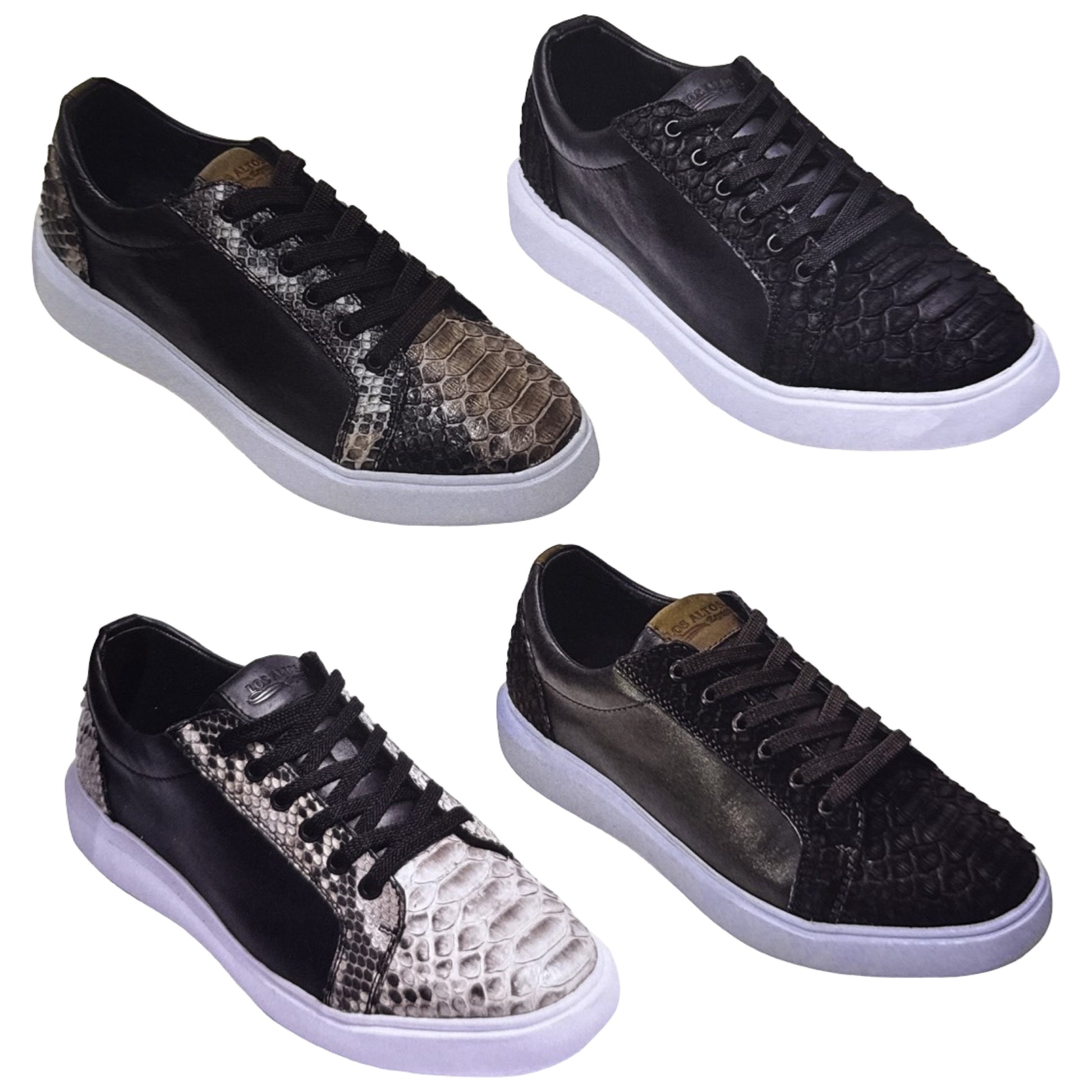 Los Altos Python Low Top Sneakers / White Sole - Dudes Boutique