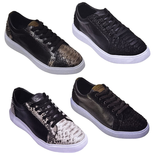 Los Altos Python Low Top Sneakers / White Sole - Dudes Boutique