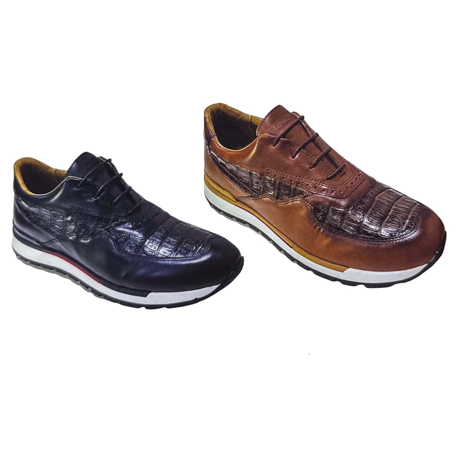 Los Altos Caiman Crocodile Belly Tennis Sneakers - Dudes Boutique