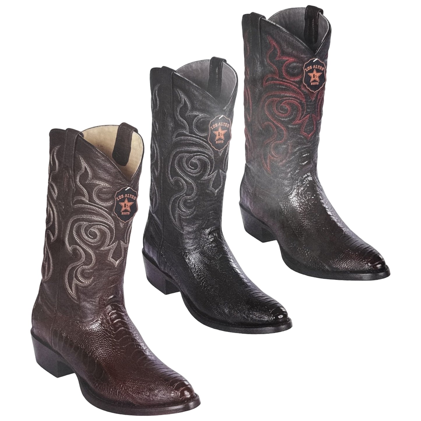 Los Altos Ostrich Leg Round Toe Boots - Dudes Boutique