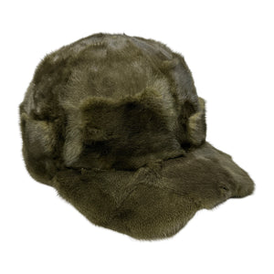 Kashani Olive Diamond Cut Mink Baseball Hat - Dudes Boutique