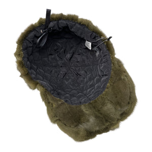 Kashani Olive Diamond Cut Mink Baseball Hat - Dudes Boutique