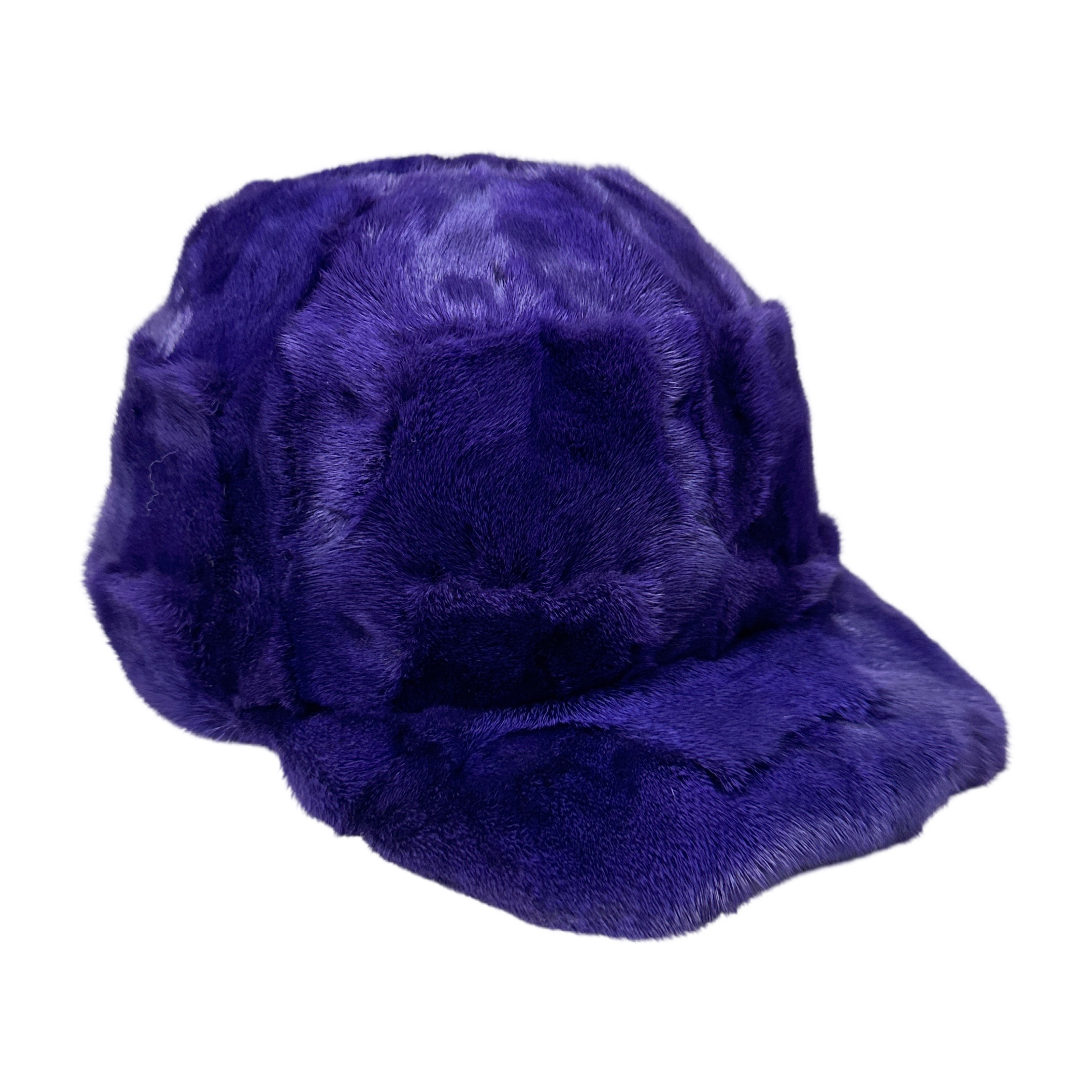 Kashani Purple Diamond Cut Mink Baseball Hat - Dudes Boutique