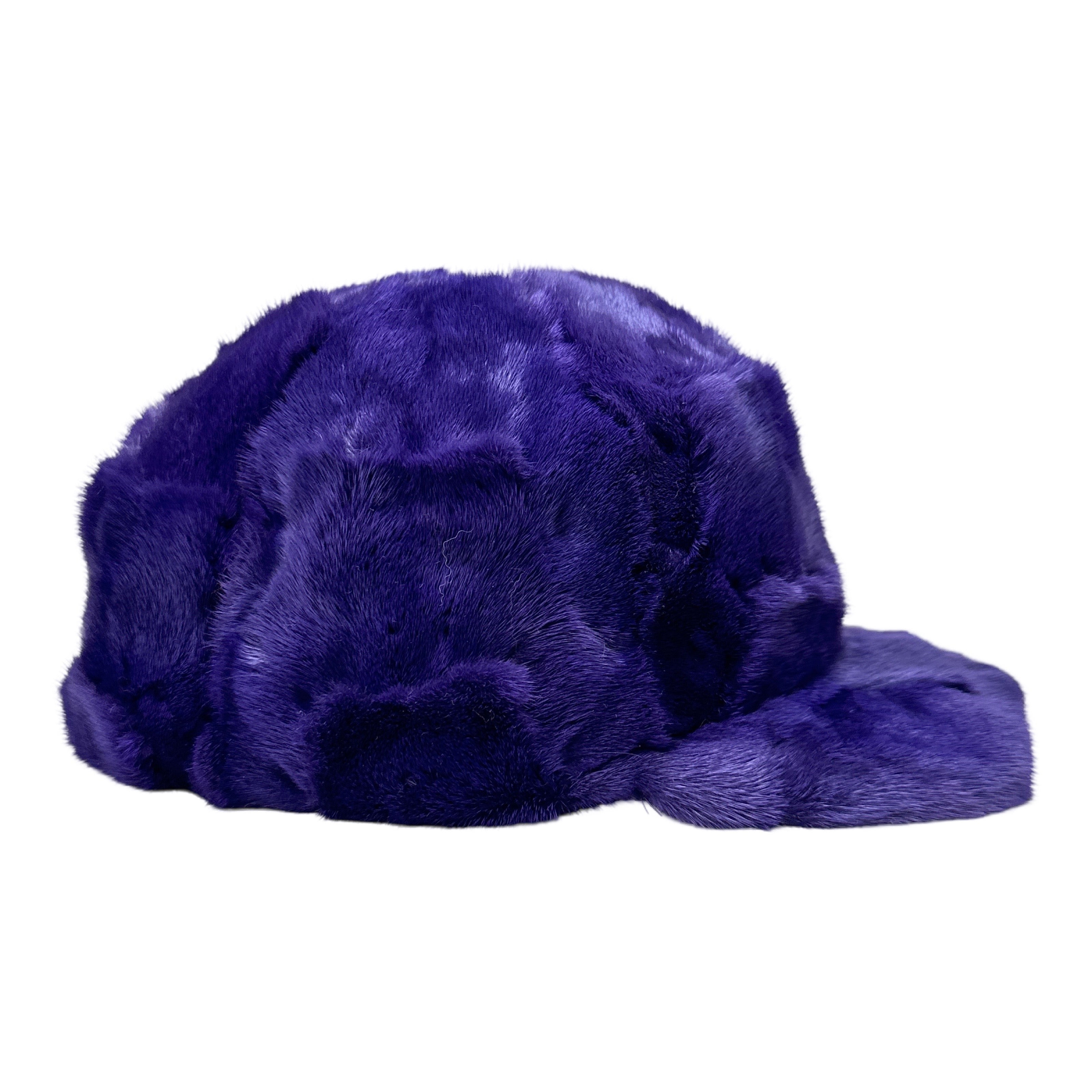 Kashani Purple Diamond Cut Mink Baseball Hat - Dudes Boutique