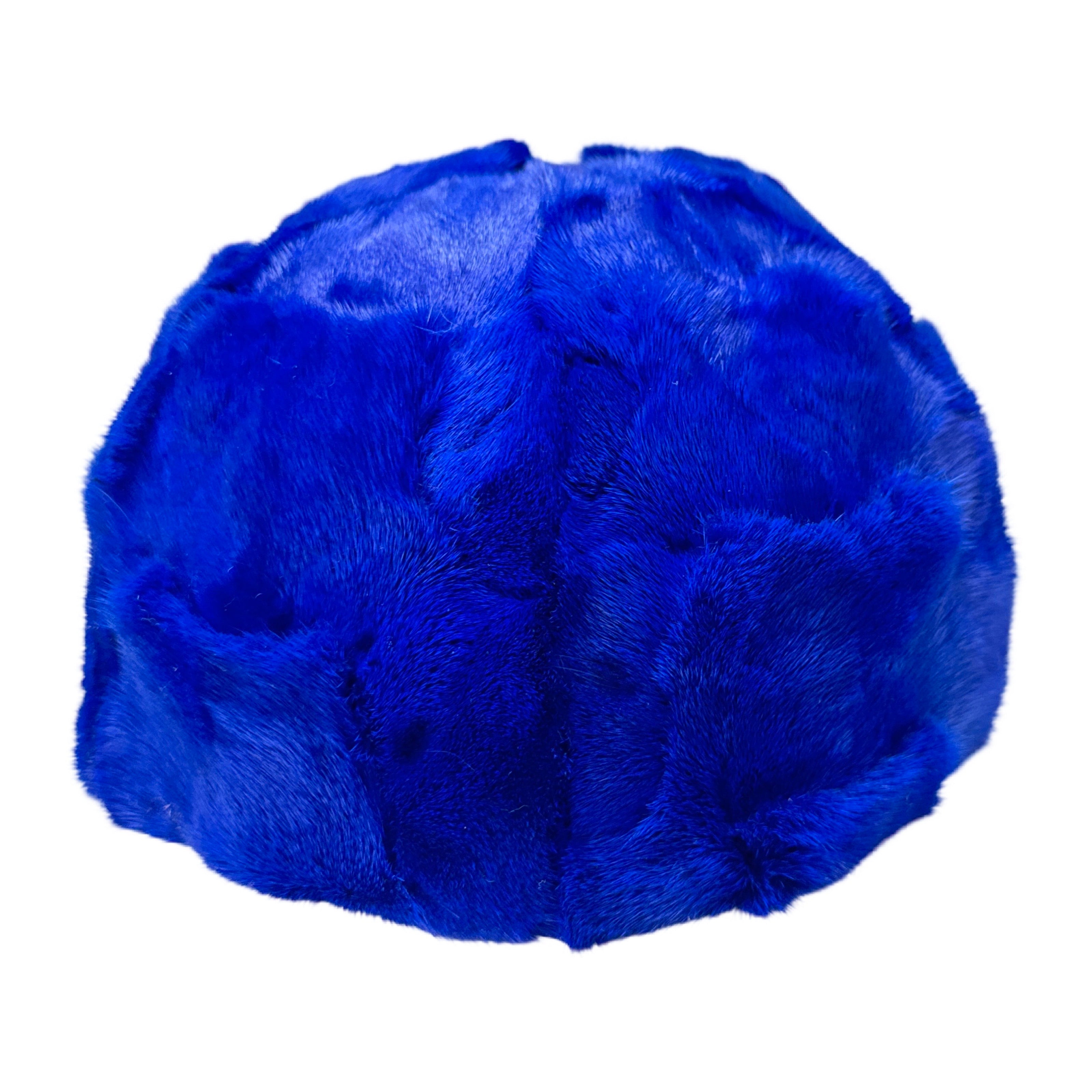 Kashani Royal Blue Diamond Cut Mink Baseball Hat - Dudes Boutique