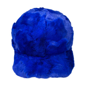 Kashani Royal Blue Diamond Cut Mink Baseball Hat - Dudes Boutique