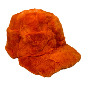 Kashani Orange Diamond Cut Mink Baseball Hat - Dudes Boutique