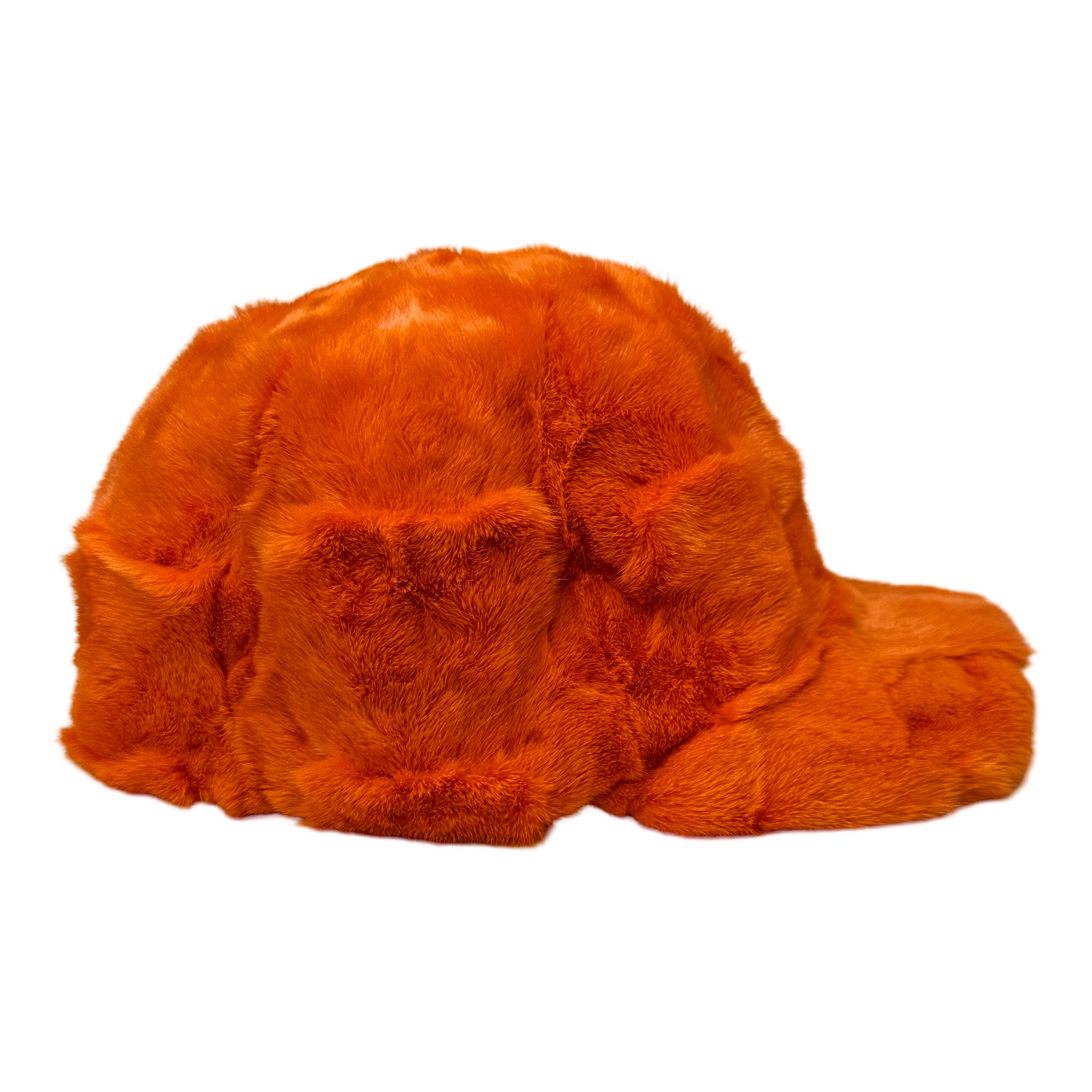 Kashani Orange Diamond Cut Mink Baseball Hat - Dudes Boutique