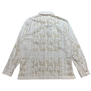 Prestige White / Gold Paisley Swirl Button Up Shirt - Dudes Boutique