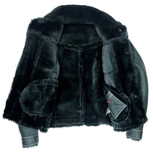 Kashani Forest Green Button Up Shearling Jacket - Dudes Boutique