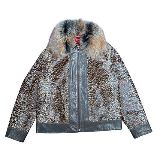 Luca Della Brown Leopard Cavalino Pony Hair Jacket - Dudes Boutique