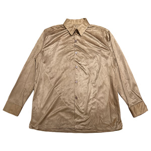 Pronti Brown Velour Button Up shirt - Dudes Boutique