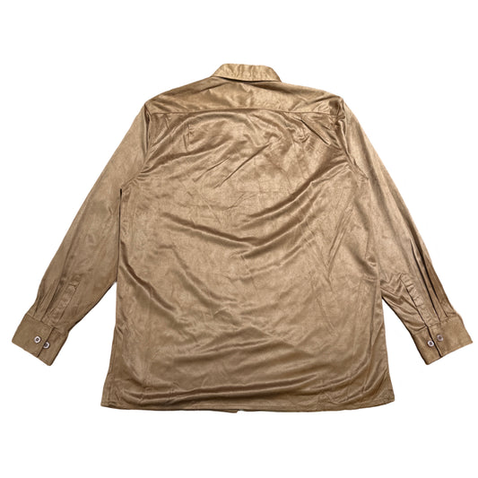 Pronti Brown Velour Button Up shirt - Dudes Boutique