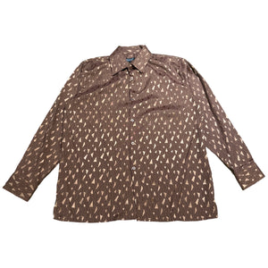 Pronti Brown Geometric Button Up Shirt - Dudes Boutique