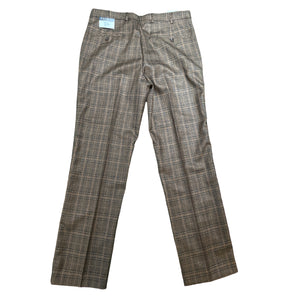 Pronti Brown Plaid High End Pants - Dudes Boutique