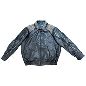 G Gator - Black Studded Crocodile Jacket - Dudes Boutique