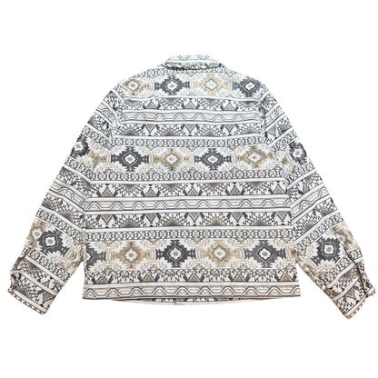 Prestige White / Gold Aztec Button Up Shirt - Dudes Boutique