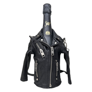 Mauritius Black Biker Jacket Wine Bottle Holder - Dudes Boutique