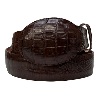 Los Altos Brown Caiman Crocodile Belt