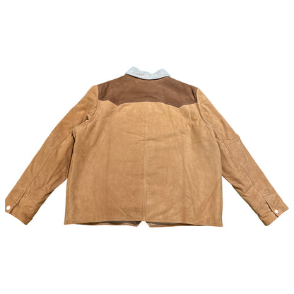 Scully Leather Mens Boar Suede Sherpa Fleece Jean Jacket Cafe Brown