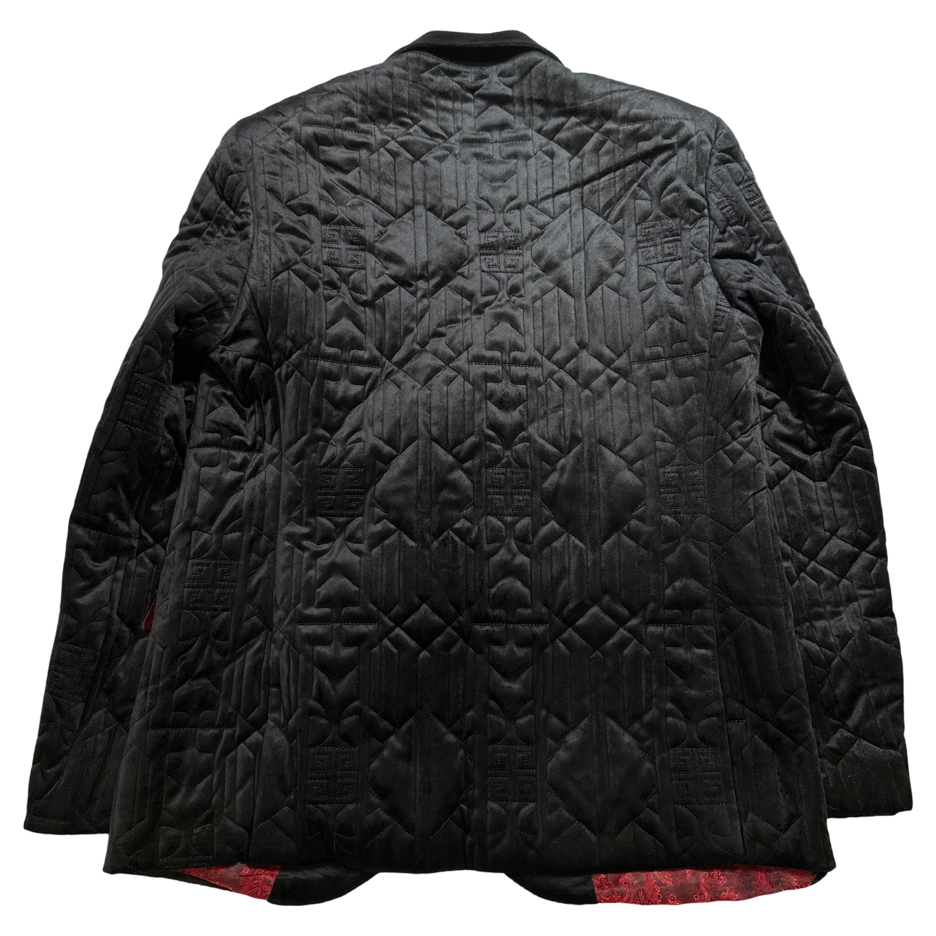 Prestige Black Velour Quilted Blazer