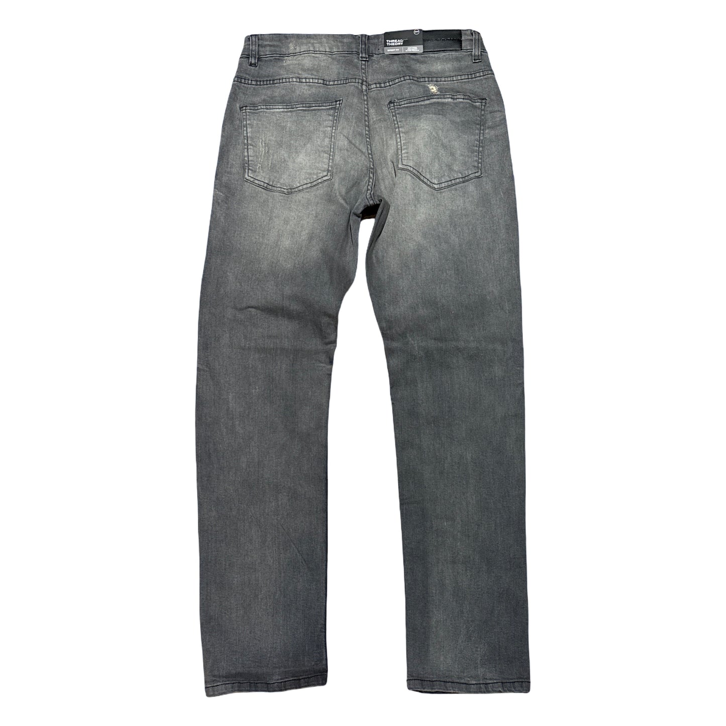 ThreadTheory Grey Ripped Denim Jeans