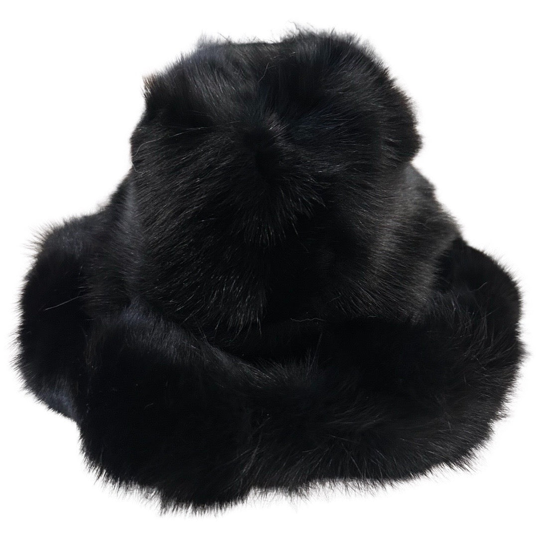Kashani Men's Black Fox Fur Top Hat - Dudes Boutique