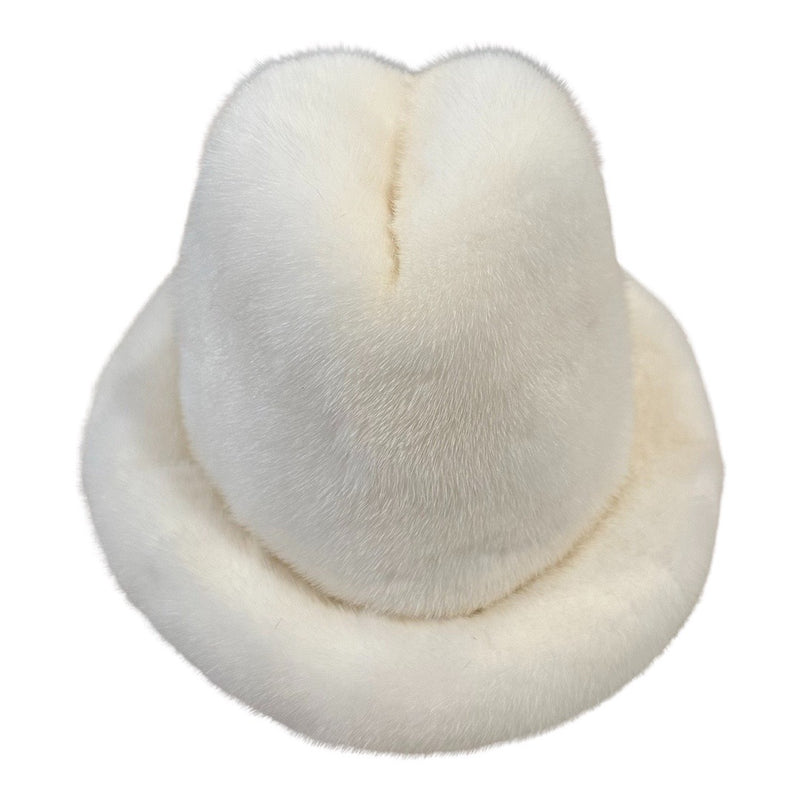Kashani Men's White Full Mink Fur Top Hat - Dudes Boutique