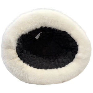 Kashani Men's White Full Mink Fur Top Hat - Dudes Boutique